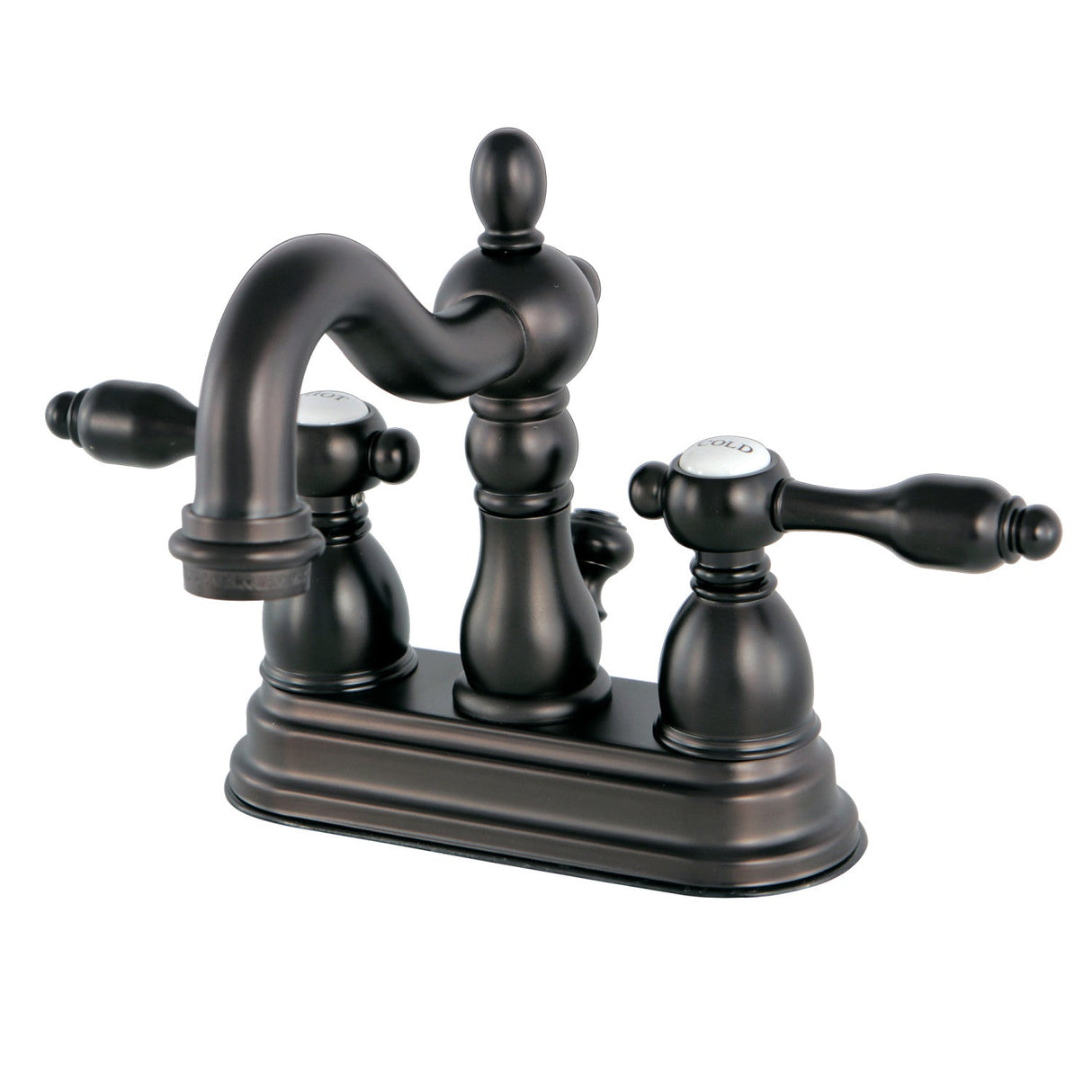 Tudor KS1605TAL Two-Handle 3-Hole Deck Mount 4" Centerset Bathroom Faucet with Brass Pop-Up, Oil Rubbed Bronze