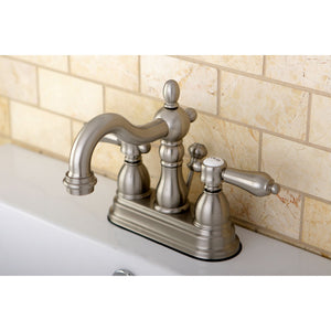 KS1608BAL Two-Handle 3-Hole Deck Mount 4" Centerset Bathroom Faucet with Brass Pop-Up, Brushed Nickel