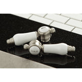 Bel-Air KS1608BPL Two-Handle 3-Hole Deck Mount 4" Centerset Bathroom Faucet with Brass Pop-Up, Brushed Nickel
