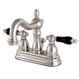 Duchess KS1608PKL Two-Handle 3-Hole Deck Mount 4" Centerset Bathroom Faucet with Brass Pop-Up, Brushed Nickel