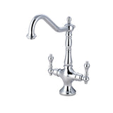 Heritage KS1771ALLS Two-Handle 1-Hole Deck Mount Kitchen Faucet, Polished Chrome