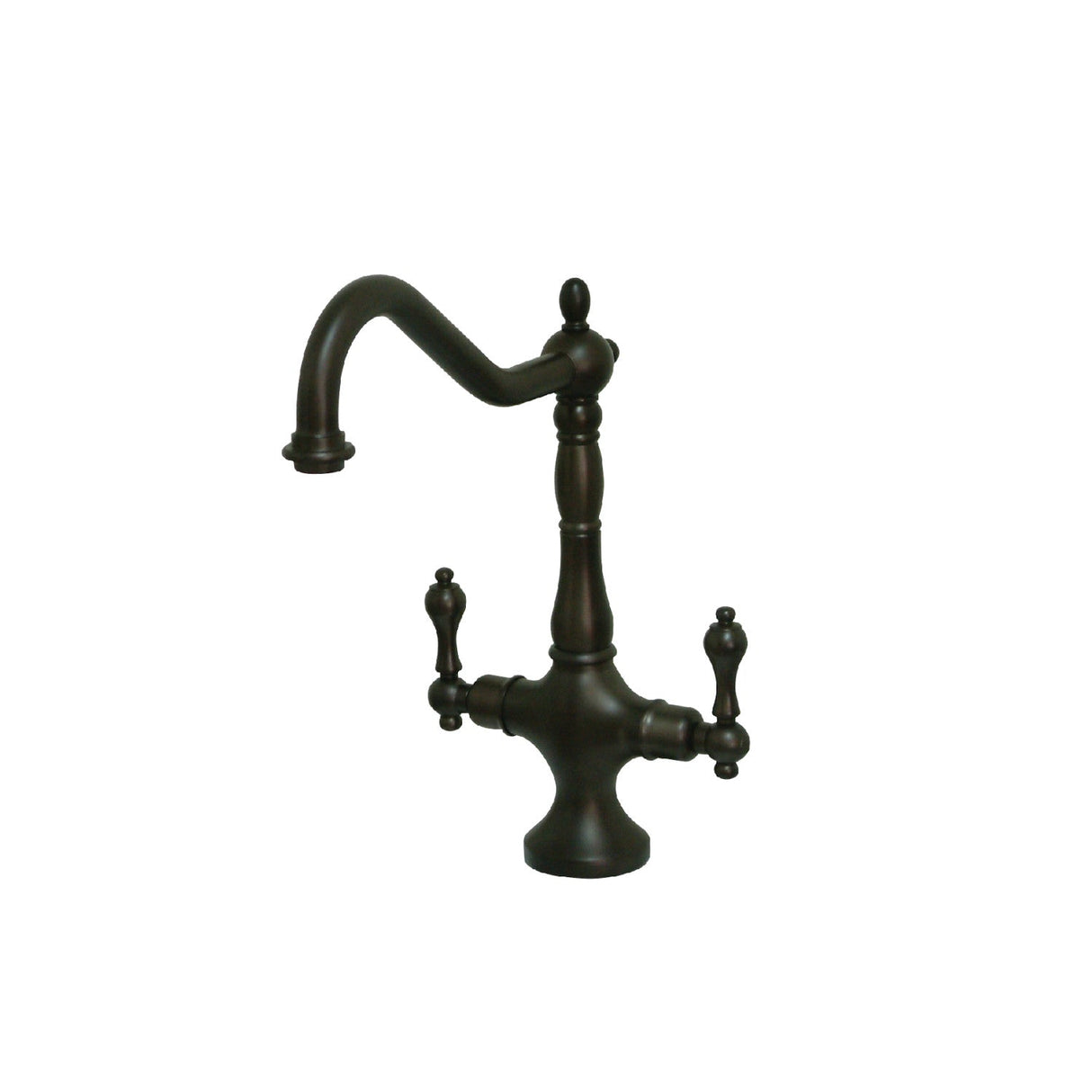Heritage KS1775ALLS Two-Handle 1-Hole Deck Mount Kitchen Faucet, Oil Rubbed Bronze