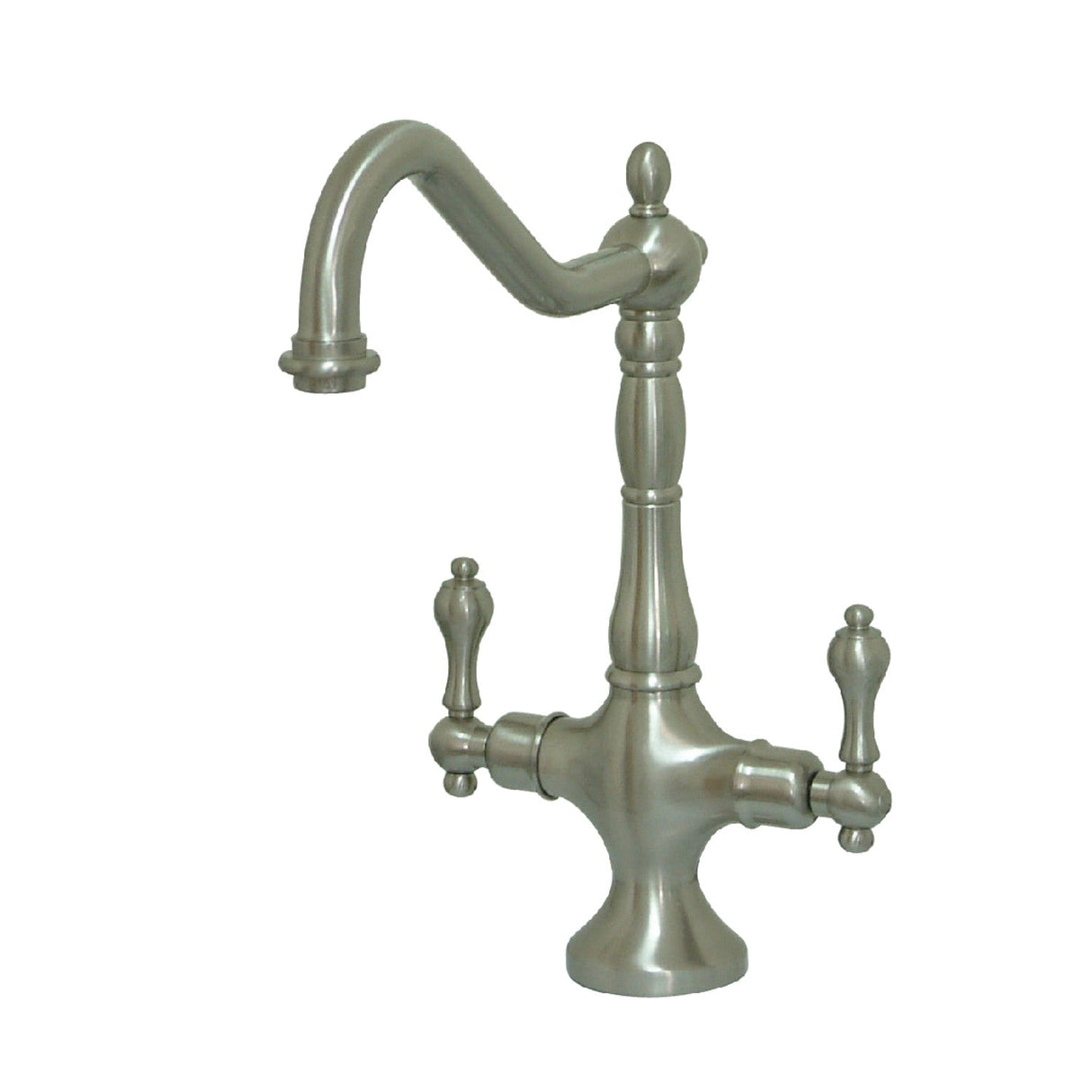 Heritage KS1778ALLS Two-Handle 1-Hole Deck Mount Kitchen Faucet, Brushed Nickel