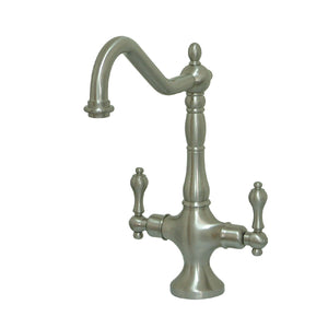 Heritage KS1778ALLS Two-Handle 1-Hole Deck Mount Kitchen Faucet, Brushed Nickel