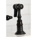 Duchess KS1795PKLBS Two-Handle 4-Hole Deck Mount Widespread Kitchen Faucet with Brass Sprayer, Oil Rubbed Bronze