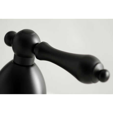 Heritage KS1970AL Two-Handle 3-Hole Deck Mount Widespread Bathroom Faucet with Brass Pop-Up, Matte Black