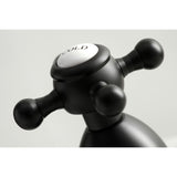 Heritage KS1970BX Two-Handle 3-Hole Deck Mount Widespread Bathroom Faucet with Brass Pop-Up, Matte Black