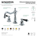 Duchess KS1970PKL Two-Handle 3-Hole Deck Mount Widespread Bathroom Faucet with Brass Pop-Up, Matte Black