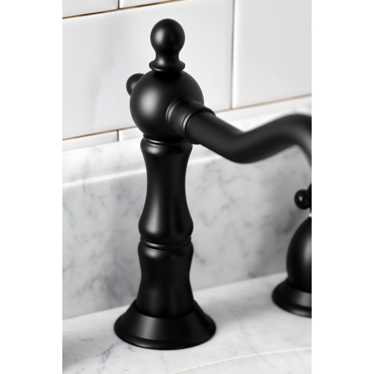 Duchess KS1970PKL Two-Handle 3-Hole Deck Mount Widespread Bathroom Faucet with Brass Pop-Up, Matte Black