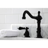 Duchess KS1970PKL Two-Handle 3-Hole Deck Mount Widespread Bathroom Faucet with Brass Pop-Up, Matte Black