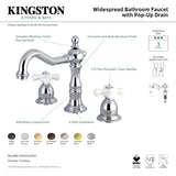 Heritage KS1970PX Two-Handle 3-Hole Deck Mount Widespread Bathroom Faucet with Brass Pop-Up, Matte Black