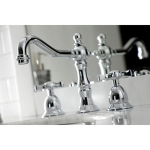 Hamilton KS1971NX Two-Handle 3-Hole Deck Mount Widespread Bathroom Faucet with Brass Pop-Up, Polished Chrome