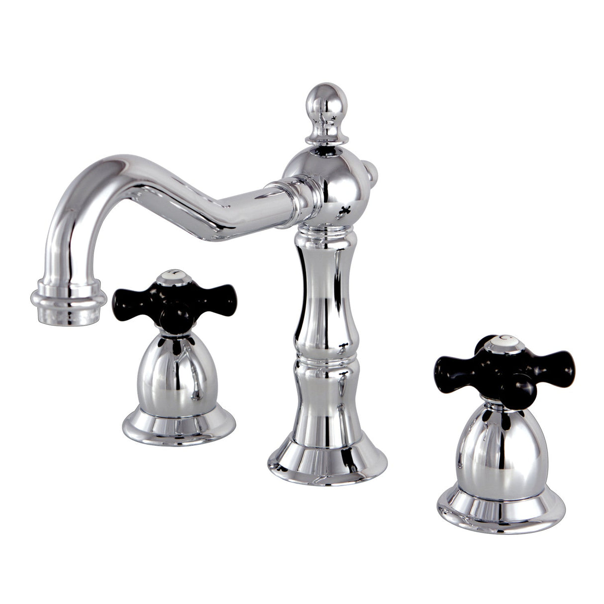 Duchess KS1971PKX Two-Handle 3-Hole Deck Mount Widespread Bathroom Faucet with Brass Pop-Up, Polished Chrome