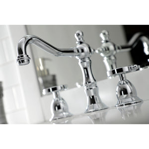 Belknap KS1971RX Two-Handle 3-Hole Deck Mount Widespread Bathroom Faucet with Brass Pop-Up, Polished Chrome