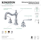 Silver Sage KS1971ZL Two-Handle 3-Hole Deck Mount Widespread Bathroom Faucet with Brass Pop-Up, Polished Chrome