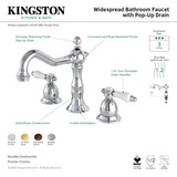 Bel-Air KS1972BPL Two-Handle 3-Hole Deck Mount Widespread Bathroom Faucet with Brass Pop-Up, Polished Brass