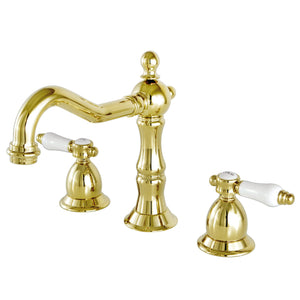 Bel-Air KS1972BPL Two-Handle 3-Hole Deck Mount Widespread Bathroom Faucet with Brass Pop-Up, Polished Brass