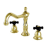 Duchess KS1972PKX Two-Handle 3-Hole Deck Mount Widespread Bathroom Faucet with Brass Pop-Up, Polished Brass