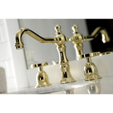 Belknap KS1972RX Two-Handle 3-Hole Deck Mount Widespread Bathroom Faucet with Brass Pop-Up, Polished Brass