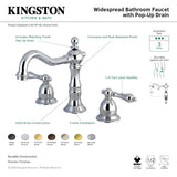 Heritage KS1975AL Two-Handle 3-Hole Deck Mount Widespread Bathroom Faucet with Brass Pop-Up, Oil Rubbed Bronze