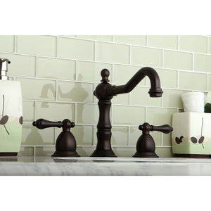Heritage KS1975AL Two-Handle 3-Hole Deck Mount Widespread Bathroom Faucet with Brass Pop-Up, Oil Rubbed Bronze