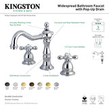 Heritage KS1975AX Two-Handle 3-Hole Deck Mount Widespread Bathroom Faucet with Brass Pop-Up, Oil Rubbed Bronze