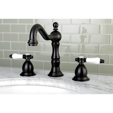 Bel-Air KS1975BPL Two-Handle 3-Hole Deck Mount Widespread Bathroom Faucet with Brass Pop-Up, Oil Rubbed Bronze