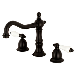 Heritage KS1975PL Two-Handle 3-Hole Deck Mount Widespread Bathroom Faucet with Brass Pop-Up, Oil Rubbed Bronze