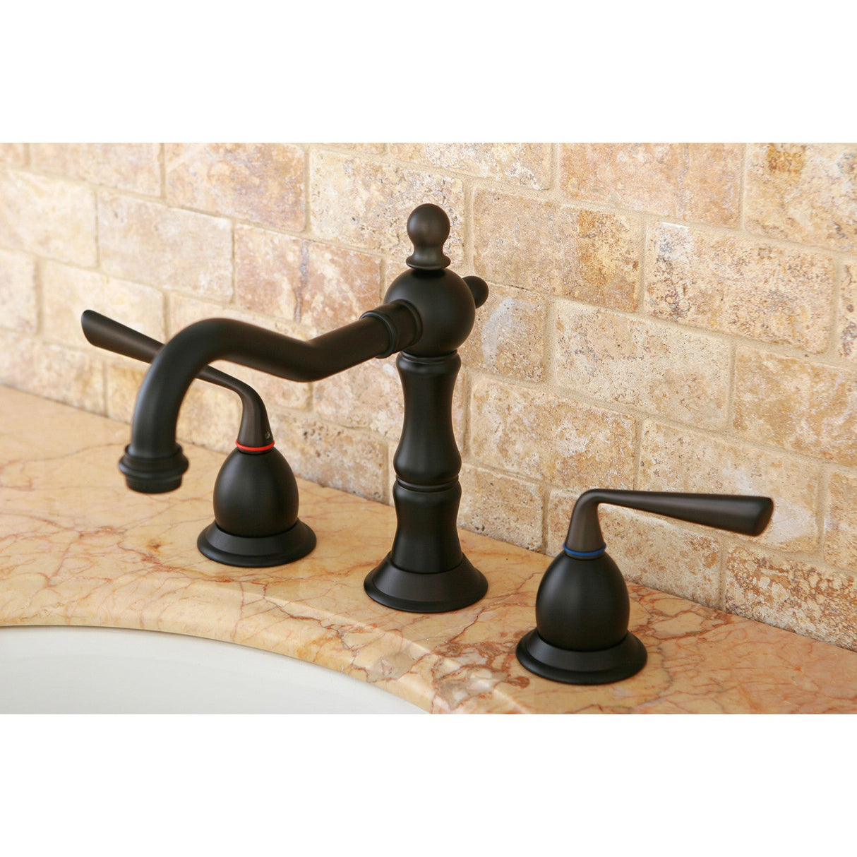 Silver Sage KS1975ZL Two-Handle 3-Hole Deck Mount Widespread Bathroom Faucet with Brass Pop-Up, Oil Rubbed Bronze