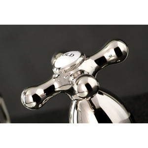 Heritage KS1976AX Two-Handle 3-Hole Deck Mount Widespread Bathroom Faucet with Brass Pop-Up, Polished Nickel