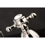 Heritage KS1976BX Two-Handle 3-Hole Deck Mount Widespread Bathroom Faucet with Brass Pop-Up, Polished Nickel