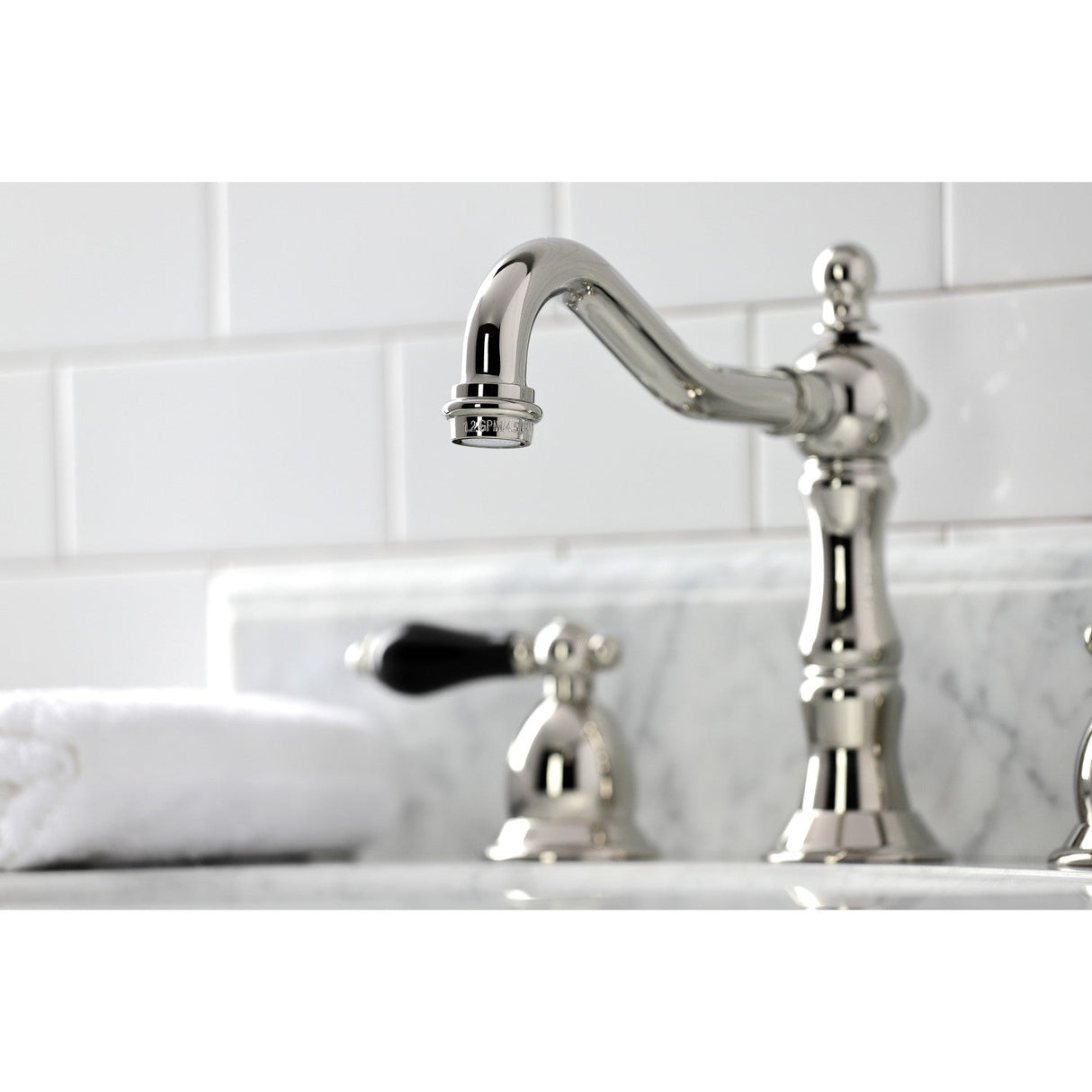 Duchess KS1976PKL Two-Handle 3-Hole Deck Mount Widespread Bathroom Faucet with Brass Pop-Up, Polished Nickel