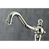 Heritage KS1976PL Two-Handle 3-Hole Deck Mount Widespread Bathroom Faucet with Brass Pop-Up, Polished Nickel