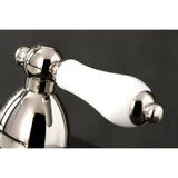 Heritage KS1976PL Two-Handle 3-Hole Deck Mount Widespread Bathroom Faucet with Brass Pop-Up, Polished Nickel