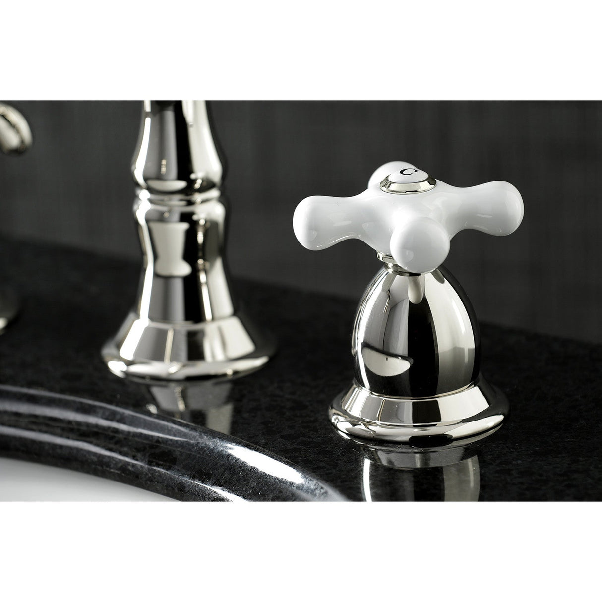 Heritage KS1976PX Two-Handle 3-Hole Deck Mount Widespread Bathroom Faucet with Brass Pop-Up, Polished Nickel