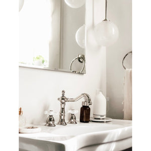 Heritage KS1976PX Two-Handle 3-Hole Deck Mount Widespread Bathroom Faucet with Brass Pop-Up, Polished Nickel