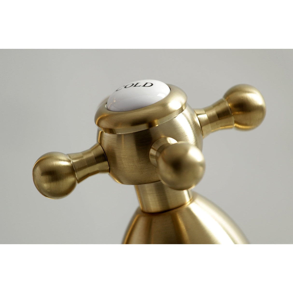 Heritage KS1977BX Two-Handle 3-Hole Deck Mount Widespread Bathroom Faucet with Brass Pop-Up, Brushed Brass