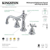 Hamilton KS1977NX Two-Handle 3-Hole Deck Mount Widespread Bathroom Faucet with Brass Pop-Up, Brushed Brass