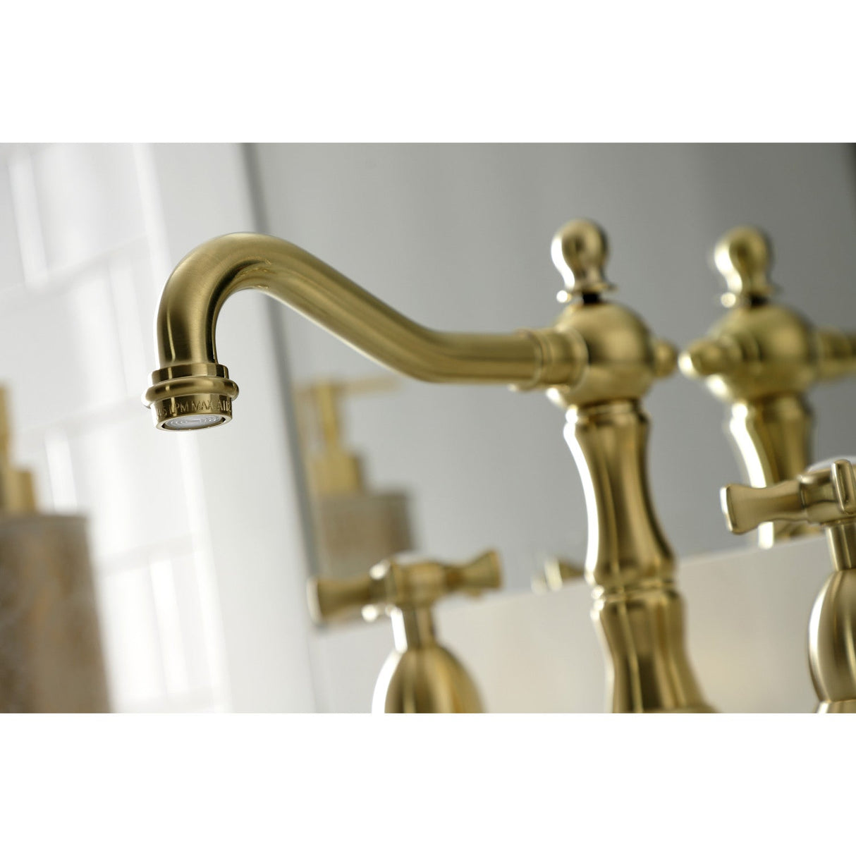 Hamilton KS1977NX Two-Handle 3-Hole Deck Mount Widespread Bathroom Faucet with Brass Pop-Up, Brushed Brass