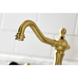 Duchess KS1977PKL Two-Handle 3-Hole Deck Mount Widespread Bathroom Faucet with Brass Pop-Up, Brushed Brass