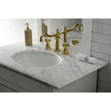 Belknap KS1977RX Two-Handle 3-Hole Deck Mount Widespread Bathroom Faucet with Brass Pop-Up, Brushed Brass