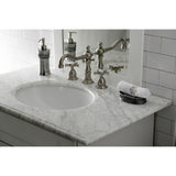 Hamilton KS1978NX Two-Handle 3-Hole Deck Mount Widespread Bathroom Faucet with Brass Pop-Up, Brushed Nickel