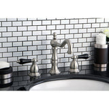 Duchess KS1978PKL Two-Handle 3-Hole Deck Mount Widespread Bathroom Faucet with Brass Pop-Up, Brushed Nickel