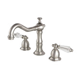 Wilshire KS1978WLL Two-Handle 3-Hole Deck Mount Widespread Bathroom Faucet with Brass Pop-Up, Brushed Nickel