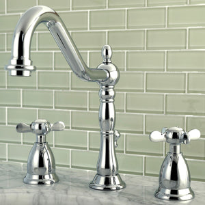 Essex KS1991BEX Two-Handle 3-Hole Deck Mount Widespread Bathroom Faucet with Brass Pop-Up, Polished Chrome
