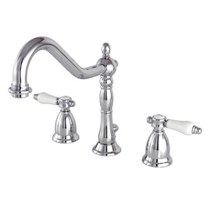 Bel-Air KS1991BPL Two-Handle 3-Hole Deck Mount Widespread Bathroom Faucet with Brass Pop-Up, Polished Chrome