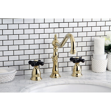 Duchess KS1992PKX Two-Handle 3-Hole Deck Mount Widespread Bathroom Faucet with Brass Pop-Up, Polished Brass