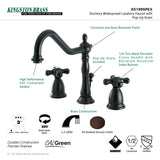 Duchess KS1995PKX Two-Handle 3-Hole Deck Mount Widespread Bathroom Faucet with Brass Pop-Up, Oil Rubbed Bronze