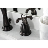 French Country KS1995TX Two-Handle 3-Hole Deck Mount Widespread Bathroom Faucet with Brass Pop-Up, Oil Rubbed Bronze