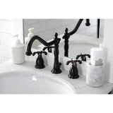 French Country KS1995TX Two-Handle 3-Hole Deck Mount Widespread Bathroom Faucet with Brass Pop-Up, Oil Rubbed Bronze